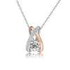 Two Tone Double Ring Solitaire Diamond Pendant Setting
