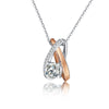 Two Tone Double Ring Solitaire Diamond Pendant Setting