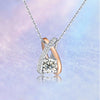 Two Tone Double Ring Solitaire Diamond Pendant Setting