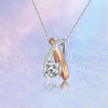 Two Tone Double Ring Solitaire Diamond Pendant Setting