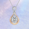 Two Tone Double Teardrop Halo Diamond Pendant Setting