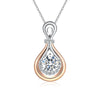Two Tone Double Teardrop Halo Diamond Pendant Setting