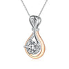 Two Tone Double Teardrop Halo Diamond Pendant Setting
