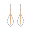 Two Tone Lozenge-shaped Lab Grown Diamond Drop Earrings 18K White Gold