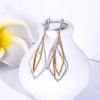 Two Tone Lozenge-shaped Lab Grown Diamond Drop Earrings 18K White Gold