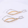 Two Tone Lozenge-shaped Lab Grown Diamond Drop Earrings 18K White Gold