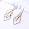 Two Tone Lozenge-shaped Lab Grown Diamond Drop Earrings 18K White Gold