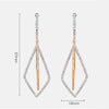Two Tone Lozenge-shaped Lab Grown Diamond Drop Earrings 18K White Gold
