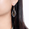 Two Tone Lozenge-shaped Lab Grown Diamond Drop Earrings 18K White Gold