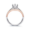 Two Tone Pavé Chevron Shank Style Diamond Engagement Ring Setting