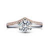 Two Tone Pavé Chevron Shank Style Diamond Engagement Ring Setting