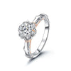 Two Tone Pavé Floral Halo Style Diamond Engagement Ring Setting