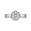 Two Tone Pavé Floral Halo Style Diamond Engagement Ring Setting