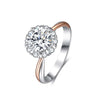 Two Tone Twisted Floral Halo Style Diamond Engagement Ring Setting