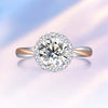 Two Tone Twisted Floral Halo Style Diamond Engagement Ring Setting