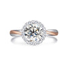 Two Tone Twisted Floral Halo Style Diamond Engagement Ring Setting