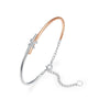 Two Tone X-shaped Lab Grown Diamond Bracelet 18K Gold