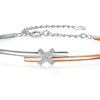 Two Tone X-shaped Lab Grown Diamond Bracelet 18K Gold