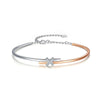 Two Tone X-shaped Lab Grown Diamond Bracelet 18K Gold