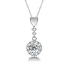 Vertical Bar Drop Floral Halo Diamond Pendant Setting