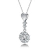Vertical Bar Drop Floral Halo Diamond Pendant Setting