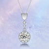 Vertical Bar Drop Floral Halo Diamond Pendant Setting