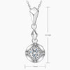Vertical Bar Drop Halo Lab Grown Diamond Necklace 18K White Gold