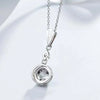 Vertical Bar Drop Halo Lab Grown Diamond Necklace 18K White Gold