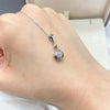 Vertical Bar Drop Halo Lab Grown Diamond Necklace 18K White Gold