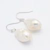 White Baroque Freshwater Pearl Earrings