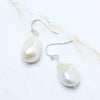 White Baroque Freshwater Pearl Earrings