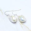 White Baroque Freshwater Pearl Earrings