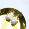 White Baroque Freshwater Pearl Earrings