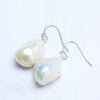 White Baroque Freshwater Pearl Earrings