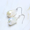 White Baroque Freshwater Pearl Earrings