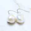 White Baroque Freshwater Pearl Earrings