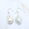 White Baroque Freshwater Pearl Earrings