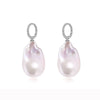 White Baroque Freshwater Pearl Hoop Stud Earrings