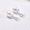White Baroque Freshwater Pearl Hoop Stud Earrings