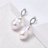 White Baroque Freshwater Pearl Hoop Stud Earrings