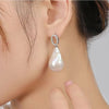 White Baroque Freshwater Pearl Hoop Stud Earrings