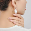 White Baroque Freshwater Pearl Hoop Stud Earrings