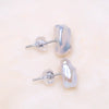 White Baroque Freshwater Pearl Stud Earrings