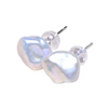 White Baroque Freshwater Pearl Stud Earrings