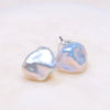 White Baroque Freshwater Pearl Stud Earrings