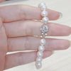 White Freshwater Pearl Flower-Shape Bracelet AAA Grade