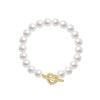 White Freshwater Pearl Heart-Shape Bracelet AAA Grade