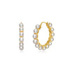 White Round Freshwater Pearl Hoop Earrings AAA Grade
