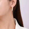 White Round Freshwater Pearl Hoop Earrings AAA Grade