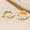 White Round Freshwater Pearl Hoop Earrings AAA Grade